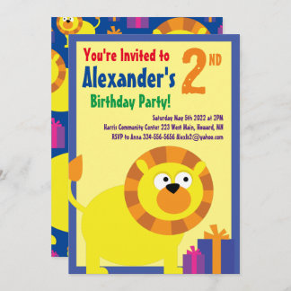 Einladungen von Lion Animal Kid zur Geburtstagspar