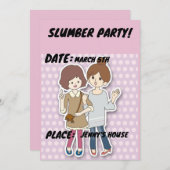 EINLADUNGEN VON MÄDCHEN DER BURTSTAGEN VON SLUMBER (Vorne/Hinten)