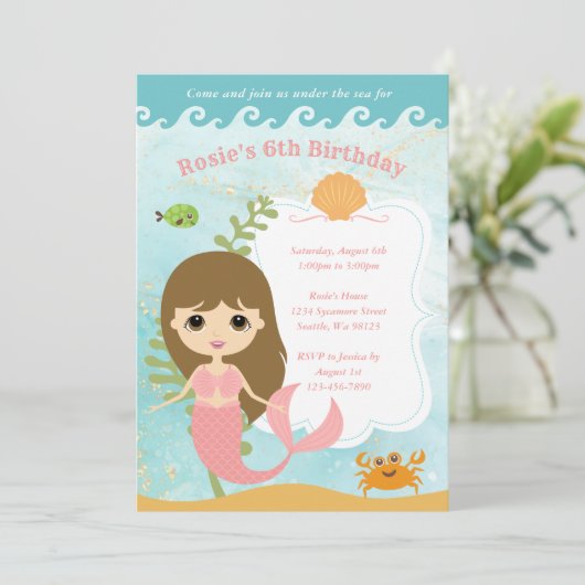 Einladungen von Mädchen zum Geburtstag (Stehend Vorderseite)