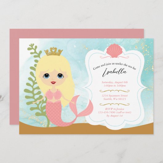 Einladungen von Mädchen zum Geburtstag (Vorne/Hinten)