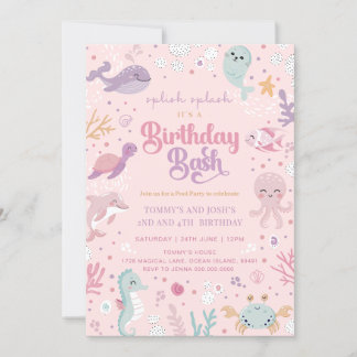 Einladungen von Ocean Animal zum Geburtstag. Gemei