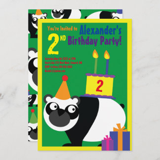 Einladungen von Panda Animal Kid zu Geburtstagspar