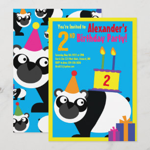 Einladungen von Panda Animal Kid zu Geburtstagspar