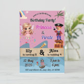 Einladungen von Prinzessinnen und Piraten (Stehend Vorderseite)