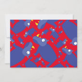 Einladungen von Rhino Animal Kid zu Geburtstagspar (Rückseite)