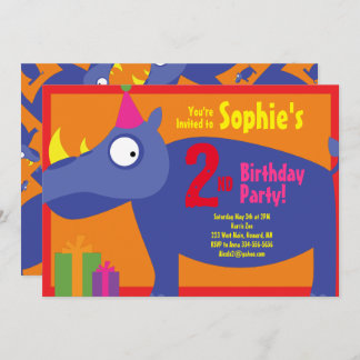 Einladungen von Rhino Animal Kid zu Geburtstagspar