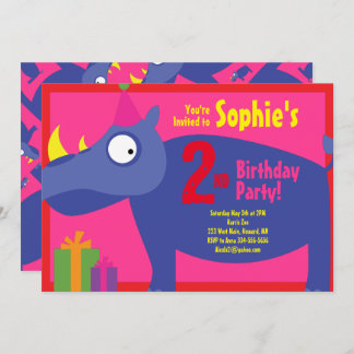 Einladungen von Rhino Animal Kid zu Geburtstagspar