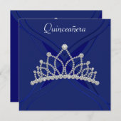 Einladungen von Royal Blue and White Quinceanera (Vorne/Hinten)