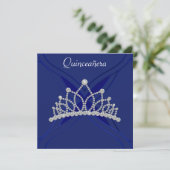 Einladungen von Royal Blue and White Quinceanera (Stehend Vorderseite)