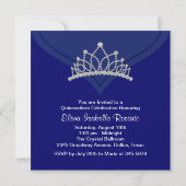 Einladungen von Royal Blue and White Quinceanera (Rückseite)