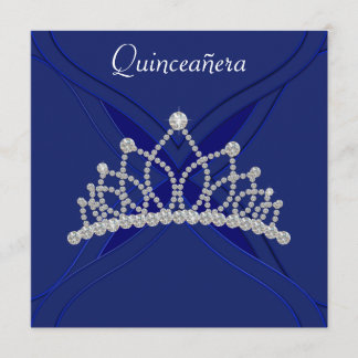 Einladungen von Royal Blue and White Quinceanera