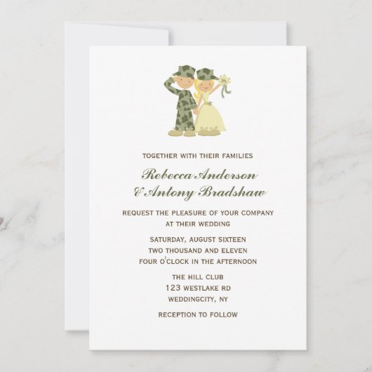 Einladungen von Soldaten und Braut zu Hochzeiten (Vorderseite)