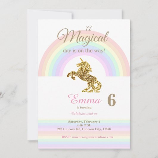 Einladungen von Unicorn (Vorderseite)