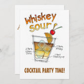 EINLADUNGEN - WHISKY-SAURE REZEPT-COCKTAIL-KUNST (Vorne/Hinten)