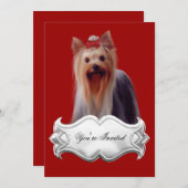 Einladungen Yorkshire Terrier Puppy Hunde Red (Vorne/Hinten)