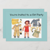 Einladungen zu Baby Doll Paper Doll (Vorne/Hinten)