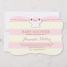 Einladungen zu Baby Shower Girl Clothesline