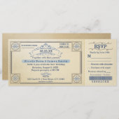 Einladungen zu Beach Wedding Vintag Boarding (Vorne/Hinten)