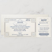 Einladungen zu Beach Wedding Vintag Boarding (Vorne/Hinten)