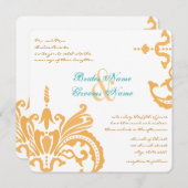 Einladungen zu Bienenwachs und Blue Curacao Floral (Vorne/Hinten)