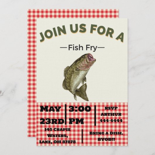 Einladungen zu Big Bass Fish Fry (Vorne/Hinten)