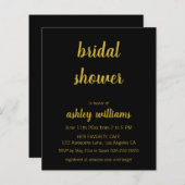 Einladungen zu Black & Gold Bridal Shower im Budge (Vorne/Hinten)