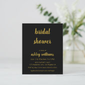 Einladungen zu Black & Gold Bridal Shower im Budge (Stehend Vorderseite)