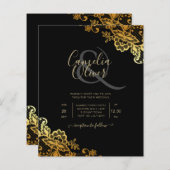 Einladungen zu Black Gold Lace Hochzeiten (Vorne/Hinten)