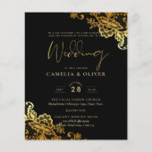 Einladungen zu Black Gold Lace Hochzeiten Flyer (Vorne)