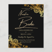 Einladungen zu Black Gold Lace Hochzeiten Flyer (Vorne)