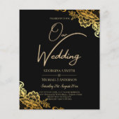 Einladungen zu Black Gold Lace Hochzeiten Flyer (Vorne)