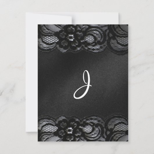 Einladungen zu Black Lace und Satin Wedding (Rückseite)