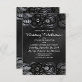 Einladungen zu Black Lace und Satin Wedding (Vorne/Hinten)