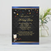 Einladungen zu Blue Border Corporate Holiday Party (Stehend Vorderseite)