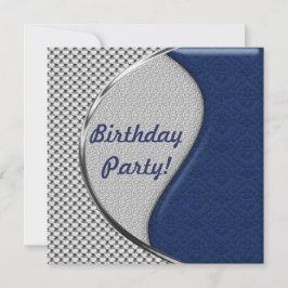 Einladungen zu Blue und Silver Birthday Party