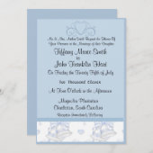 Einladungen zu Blue Wedding Bells (Vorne/Hinten)