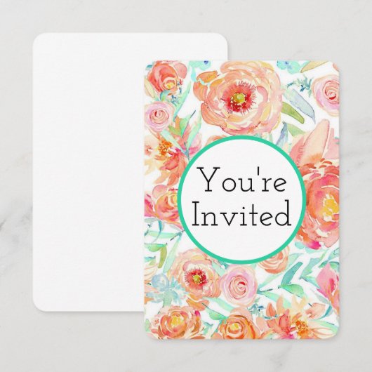 Einladungen zu Blumenbeeren (Vorne/Hinten)