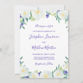 Einladungen zu Blütenhochzeiten bei Weißen Rosen u (Vorderseite)