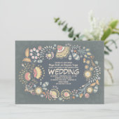 Einladungen zu Botanischen Hochzeiten der Rustikal (Stehend Vorderseite)