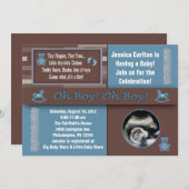 Einladungen zu Boy Baby Shower (Vorne/Hinten)