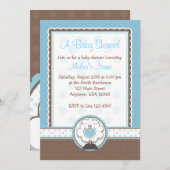 Einladungen zu Boy Sheep Blue & Brown Baby Shower (Vorne/Hinten)