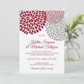 Einladungen zu Burgund & Gray Wedding | Floral & F (Stehend Vorderseite)