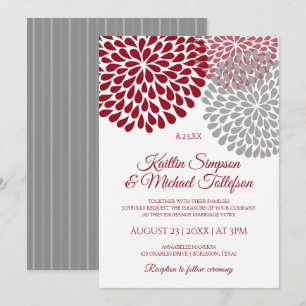 Einladungen zu Burgund & Gray Wedding   Floral & F