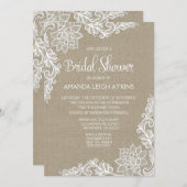 Einladungen zu Burlap- und Floral Lace Bridal (Vorne/Hinten)