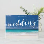 Einladungen zu Calligraphy Beach Hochzeiten (Stehend Vorderseite)