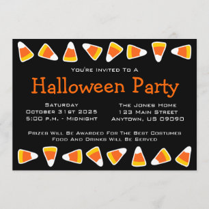 Einladungen zu Candy Corn Halloween-Party