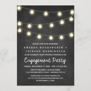 Einladungen zu Chalkboard- und Lights-Engagement