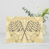 Einladungen zu Checked Racing Flags (Stehend Vorderseite)