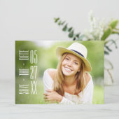 Einladungen zu Chic Script Foto Graduation Party (Stehend Vorderseite)