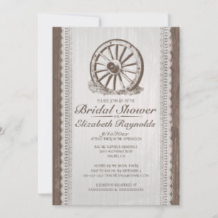 Einladungen zu Country Wagon Wheel Bridal